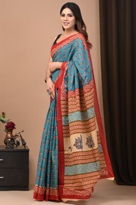 chinese dress ladies Rangun 100% Cotton Jaipuri Printed Maxi Dress for Women (Free Size)