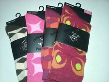4 BRAND NEW BEVERLY HILLS POLO CLUB ASSORTED DESIGNS GIRLS SOCKS shoe size.-4-9