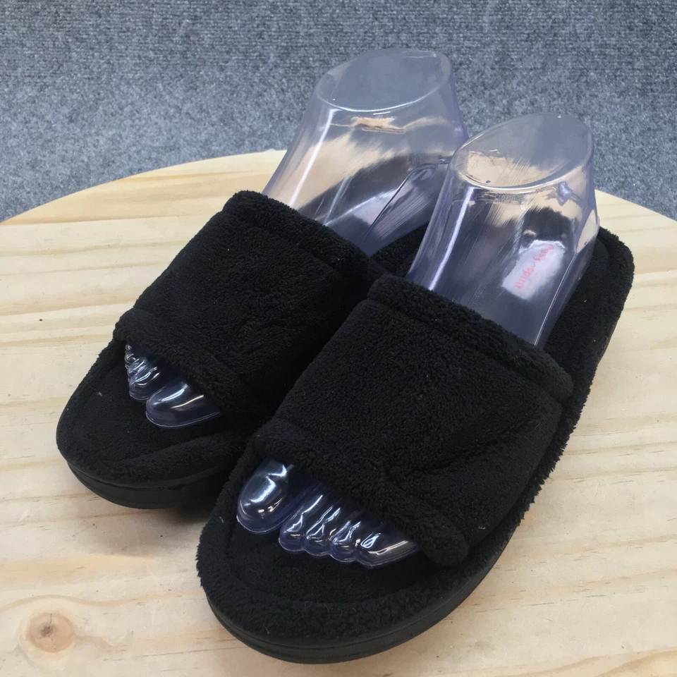 Sandalias Easy Spirit para mujer 8-9 plataforma deslizables negras imitación piel punta abierta informales Foto 3 de 4