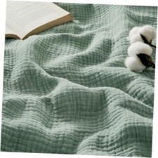 100 Cotton Muslin King Size Blanket for Bed King 108" x 90" 04 - Sage Green