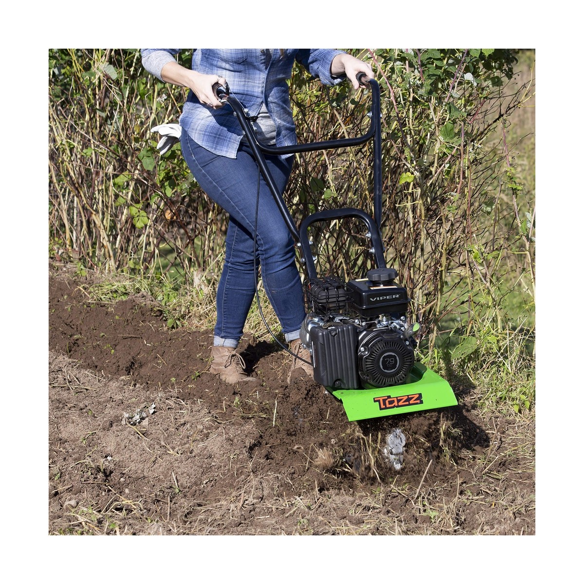 Tazz 35310 2-in-1 Front Tine Tiller/Cultivator, 79cc 4-Cycle Viper