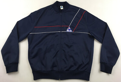 Le Coq Sportif 1980s track top jacket tennis navy glossy made