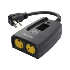 DEWENWILS Outdoor Light Timer Dusk to Dawn Plug in Countdown Timer with 2 Outlet