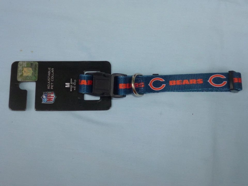 CHICAGO BEARS 14"- 20" largo COLLAR PERRO/MASCOTA talla mediana 3/4" ancho nuevo con etiquetas por Sparo Foto 2 de 4