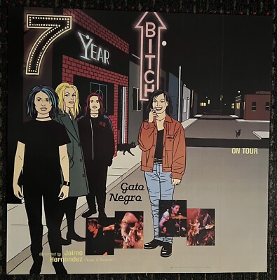 7 YEAR BITCH Gato Negro 24x24 promo poster Jaime Hernandez Love and Rockets 1996