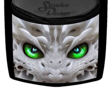 White Scaled Dragon Reptilian Green Hood Truck Wrap Vinyl Car Graphic Decal