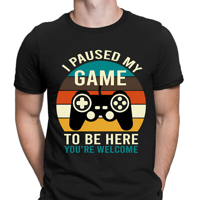 I Paused My Game To Be Here lustiges Gaming Gamer Herren T-Shirts Tee Oberteil #6ED