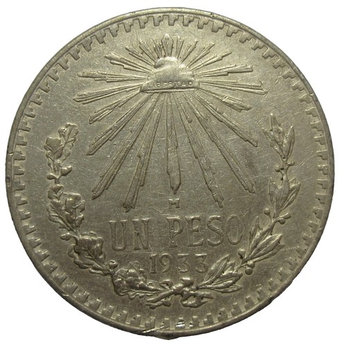 1933 MEXICO 1 PESO .720 SILVER COIN; UN PESO PLATA .720 UNC | eBay