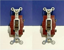 2-PK P&S 20A BROWN COMMERCIAL Toggle Light Switch NEW PASS & SEYMOUR 20AC1