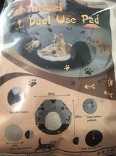 Large Cat Foldable Hiding Tunnel  Soft Cushion Bedding mat Bed Pet Toy NEW NIB