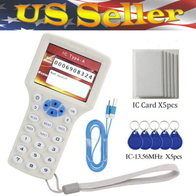 10 Frequency NFC Smart Card Reader Writer RFID Copier Duplicator 125KHz