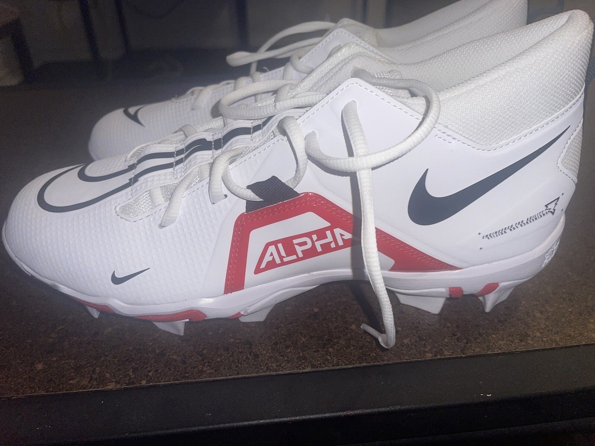Nike Alpha Menace 3 Shark Mens Football Cleats Red‎ White CV0582-103 Size 12 Nike Alpha Menace 3 Shark Football Cleat Red White (CV0582  main image 4