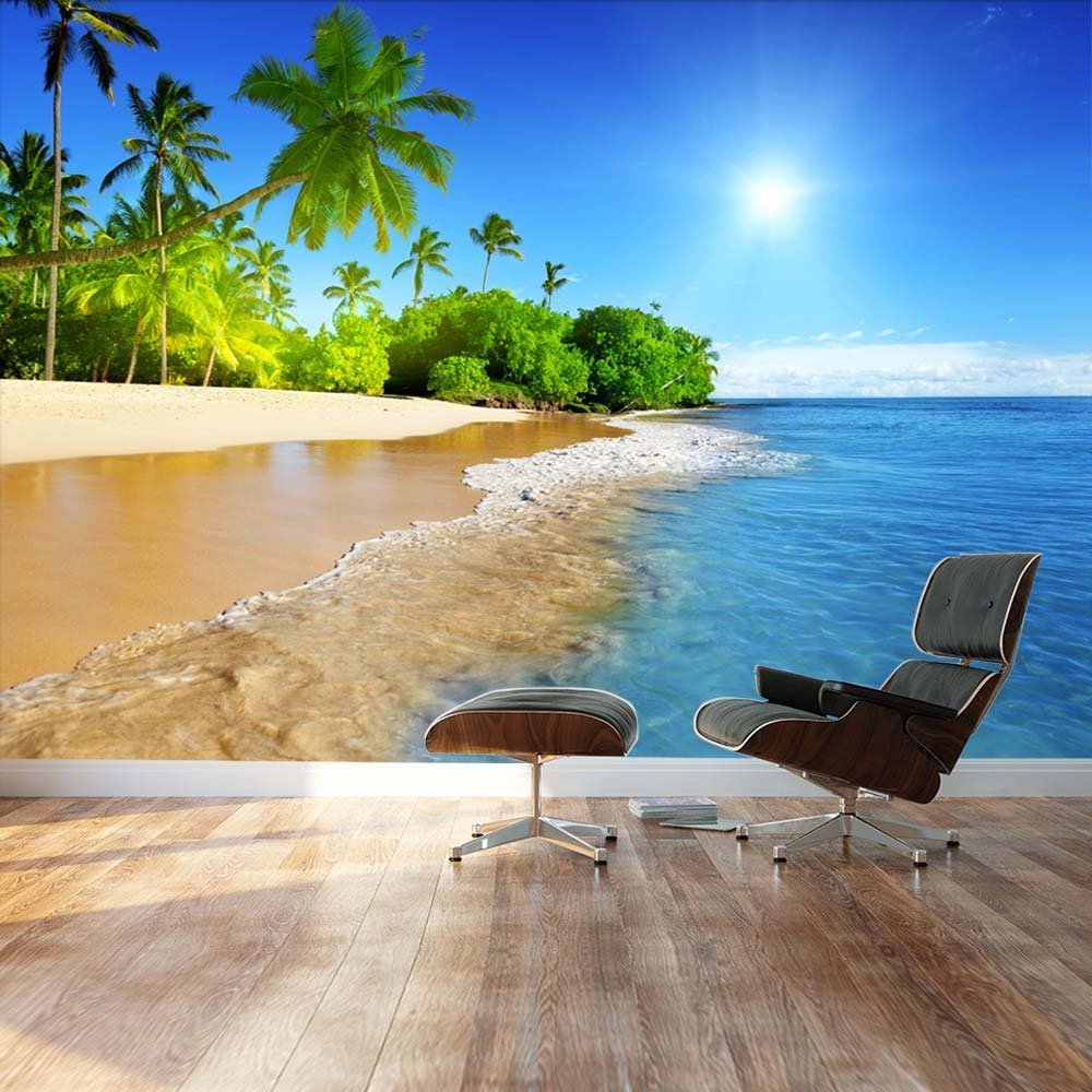 Palm trees on tropical beach vacation - Wall Mural, Removable