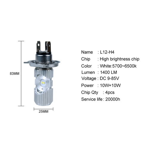 1Pcs Motorcycle H4 LED Headlight Bulb Accessories Super Bright Headlights White - Picture 2 of 11