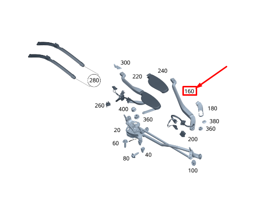 Neu MERCEDES-BENZ S W223 Wischerblattarm vorne links LHD A2238202200 Original