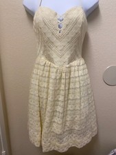 Guess Casual Boho Bohemian Cream Geometric Crochet Dress 6 NWOT