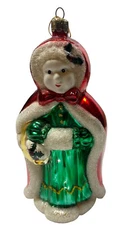 Vintage Santa's Best Mrs. Claus Hand Blown Glass Christmas Ornament 7"