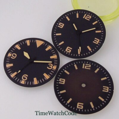 31mm Black Watch Dial Luminous Hands for NH35 NH36 NH38 ETA2824 PT5000 ST2130