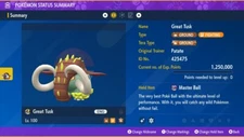 🌟6 IVs Shiny Great Tusk | Pokemon Scarlet & Violet🌟  