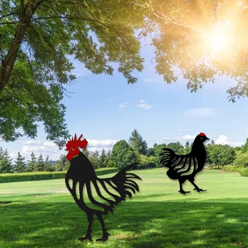 Garden Grass Insert Ground Plug Hen/Rooster Shaped Courtyard Decoration Sign - Zdjęcie 4 z 10