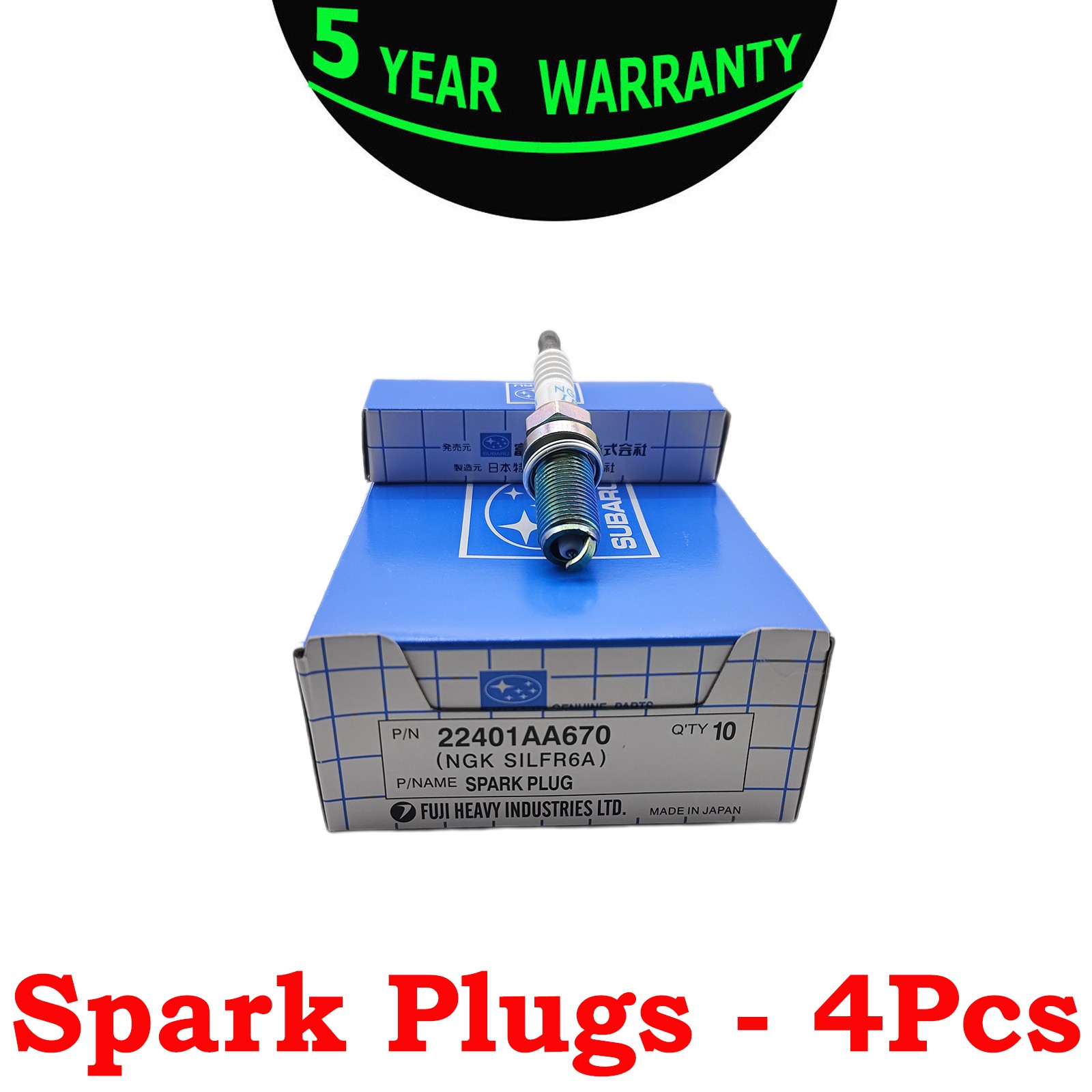4x Spark Plugs 22401-AA670 for Subaru Forester 2.5L 2009 2010 2011 2012