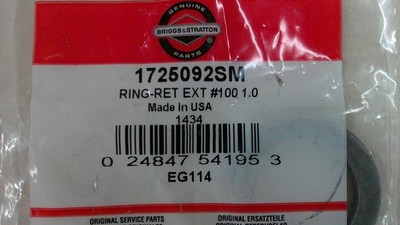 SIMPLICITY 1725092SM EXTERNAL RETAINING RING #100 1.0 NLA!!