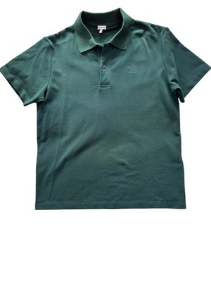 Loewe Anagram Polo Shirt Green Cotton Short Sleeve Men s Size L Portugal