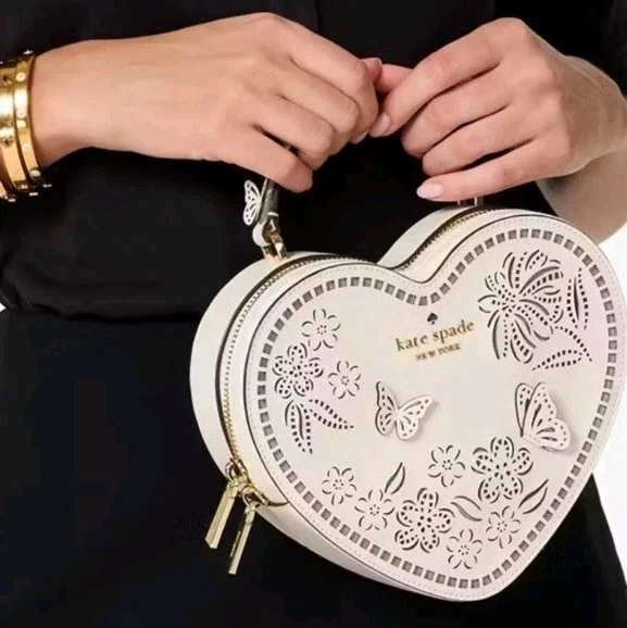 Borsa a tracolla Kate Spade KL039 Love Shack cuore traforato nuova con etichette prezzo consigliato dal produttore $379