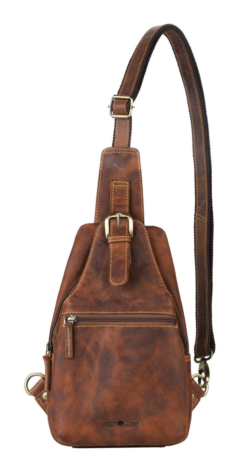 GREENBURRY Sling Bag Vintage Sling Bag Brown