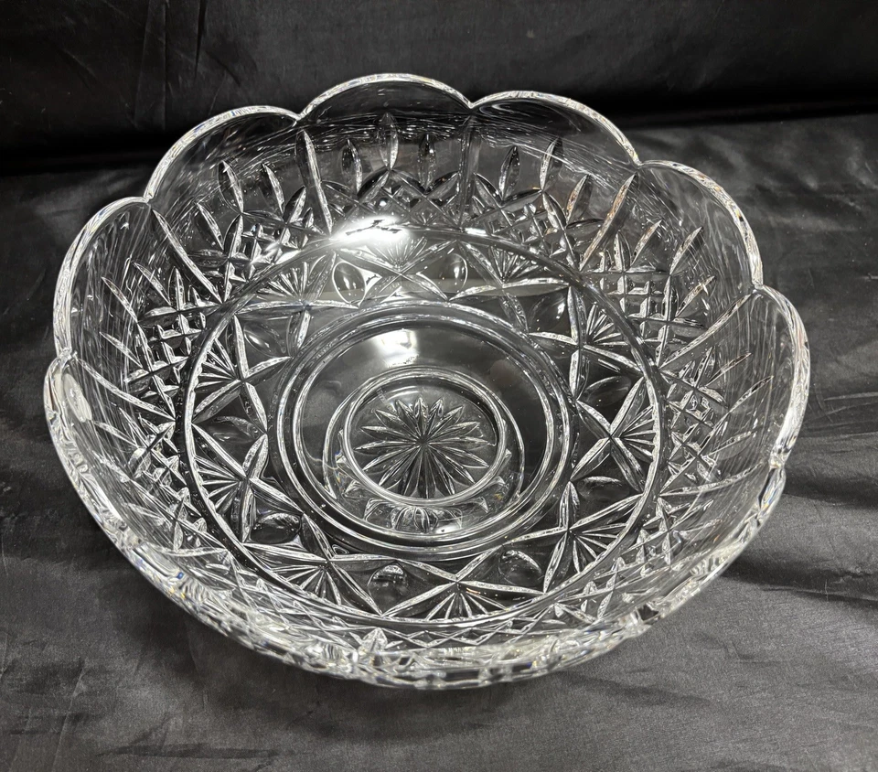 RARE Waterford Crystal Lismore 50th Anniversary 10” Centerpiece Bowl, Scalloped - Image 3 of 4