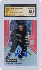 Elias Pettersson Canucks Signed 2019-20 Upper Deck Synergy Red #38 CGC 10 Card
