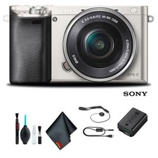 Sony Alpha a6000 24.3 MP Digital Camera with E PZ OSS 16-50mm Lens - Silver