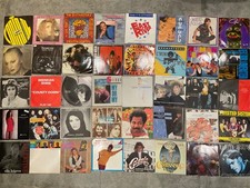 VINYL SINGLES 45s RECORD COLLECTION X 40 JOB LOT BARGIN PICTURE COVERS CLEAR OUT