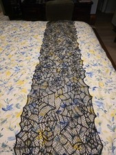 Halloween Gothic Black Spiderweb Lace Table R...