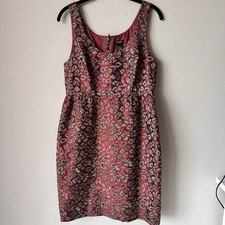 J.Crew Damask Dress Sz 8 Sheath Tank Animal Print J Crew Jcrew Autumn Metallic