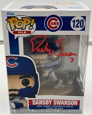 Dansby Swanson Signed Funko Pop Chicago Cubs WS CHAMPION TSA COA w/protector