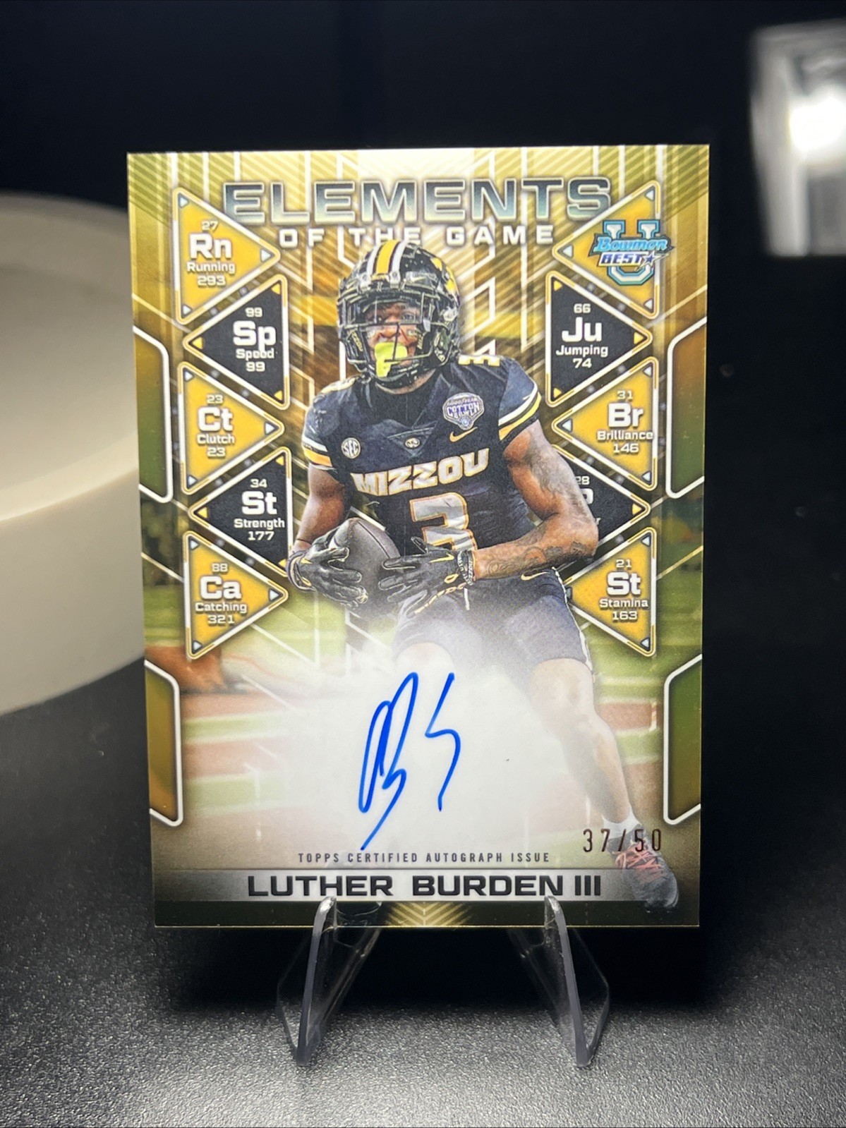 2024 Bowman Best University Luther Burden III GOLD On Card Auto /50