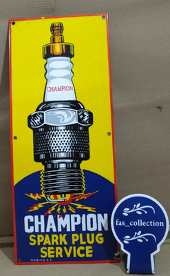 #ad #ad Champion Spark Plug Service porcelain Enamel Sign 24 x 10 Inches 1 Sided $125.00
