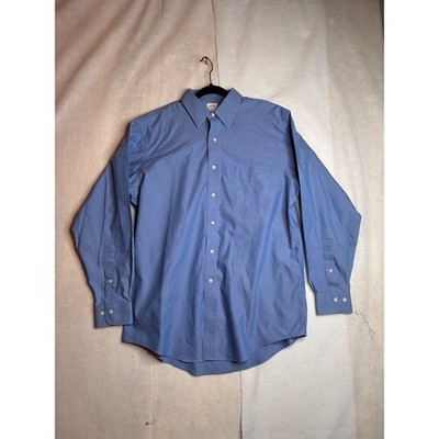 Brooks Brothers 346 Mens Regular Fit Non-Iron Cotton Dress Shirt Blue  16-4/5 | eBay