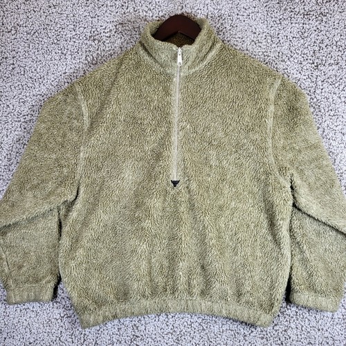 Vintage Pendleton Uomo L Pile Quarto Zip Pullover Giacca Beige Sherpa - Foto 2 di 11