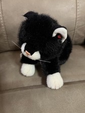 TY Classic Plush Boots the Black & White Cat red bow 8-10 inch 1997