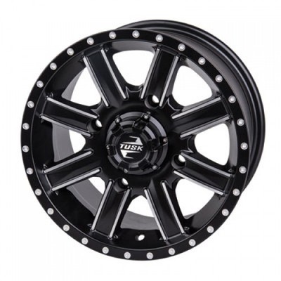 4/137 Tusk Cascade Wheel 14x7 4.0 + 3.0 Machined/Black 185-276-0012