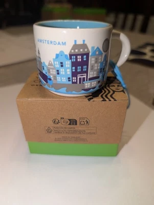 STARBUCKS AMSTERDAM 2oz 59ml YAH you are here EXPRESSO MUG ORNAMENT *NEW IN BOX