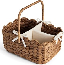 Baby Diaper Caddy Organizer Large Portable Handmade Nursery Basket w/Removable