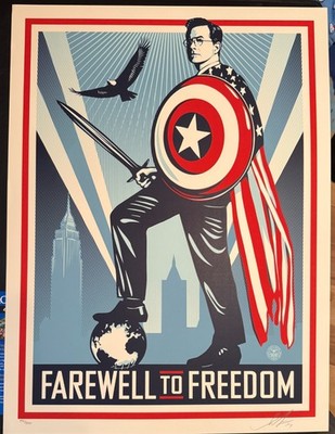 Shepard Fairey Farewell To Freedom Print Stephen Colbert S/N L/E 2014 Mint
