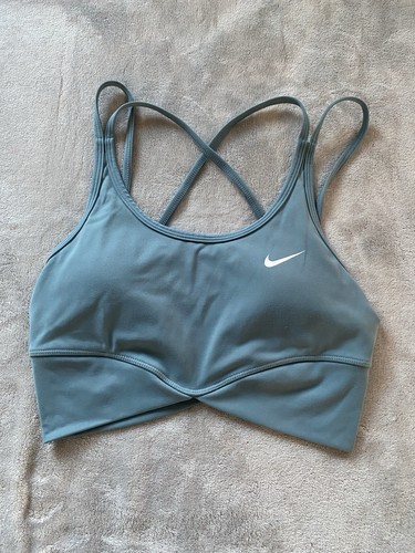 Nike Women's Sports Bra Size Small Blue-Green Color Open Back Spaghetti Strap
