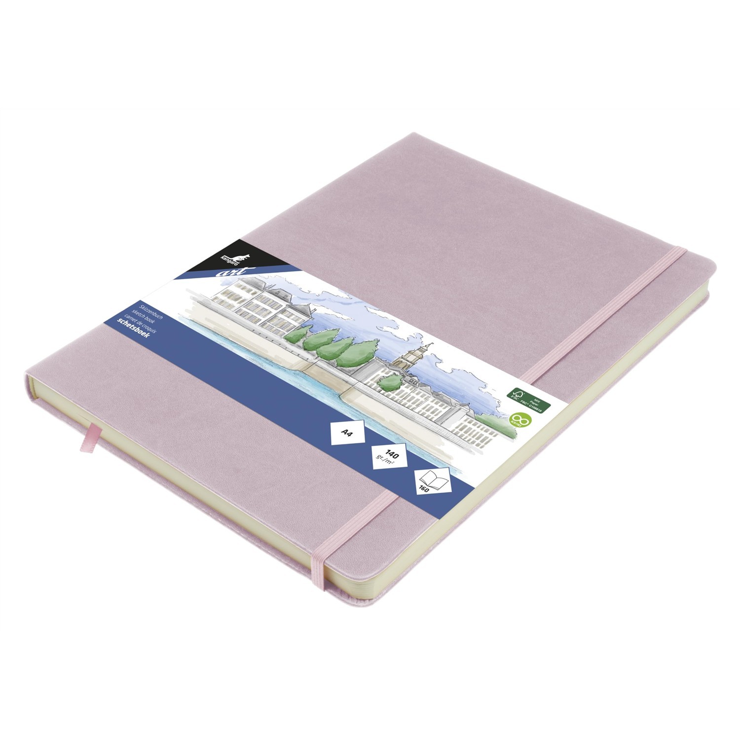 Cahier de croquis A4 lilas Kangaro K-861243 pour dessiner au quotidien
