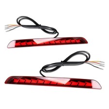 LED Rear Bumper Reflector Sequential Tail Lights For 2022-2026 Honda Civic Red