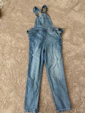 Cat Jack Blue Overalls Girls 14/16 Denim Jean