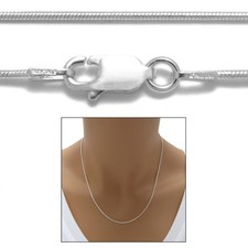 925 Sterling Silver Round Snake Chain Necklace 1mm 025 gauge